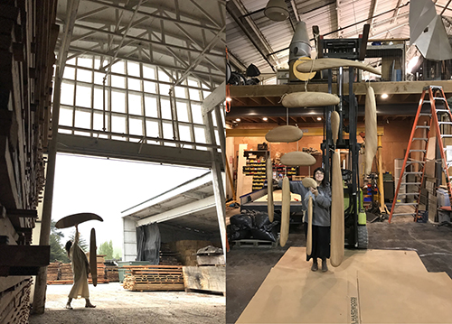 Cardboard scale model template for Elm giant commission &emsp; 2018 <br>"Snoopy in Space" &emsp; 84"x120" &emsp; Shipped to Tokyo residence &emsp; 2018